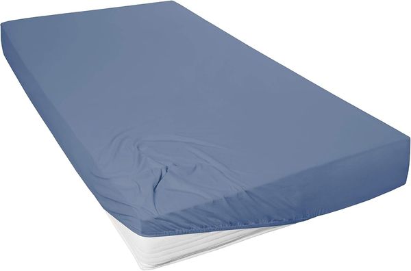 Vario Jersey-Spannbetttuch blau, 190 x 200 cm