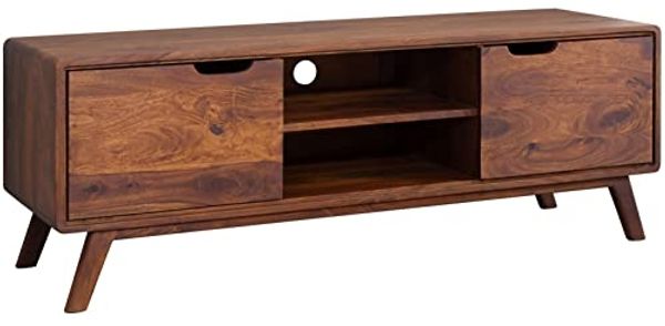 TV-Board Sheesham 134x40x48 walnuss gewachst MALMÖ 2 #119