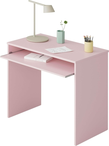 Habitdesign, Computertisch mit abnehmbarem Tablett, Jugendschreibtisch, Rosa, Maße: 90 x 79 x 54 cm (B x H x T), Modell I-Joy Bild 1