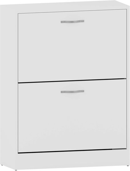Vida Designs Schuhschrank mit 2 Klappfächern, Aufbewahrung für Schuhe, Organizer, Holzmöbel-Einheit, weiß