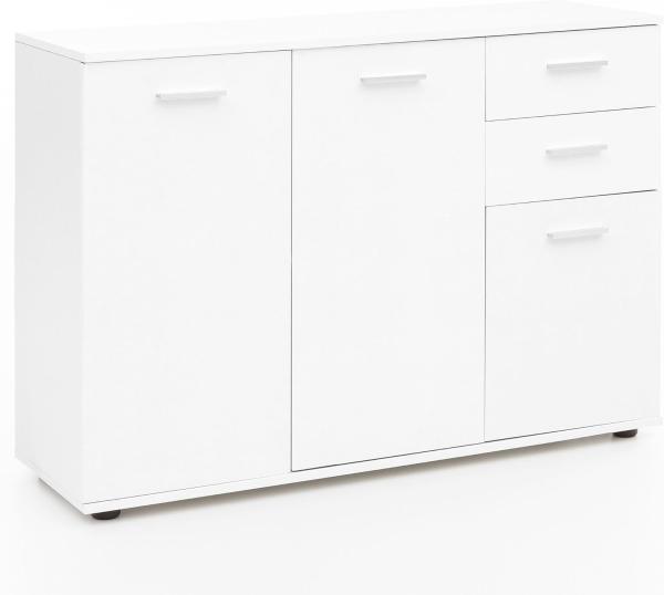 Wohnling Kommode SV49667 mit Türen & Schubladen 107 x 79 x 35 cm Schrank Holz | Flurschrank modern | Mehrzweckschrank klein | Anrichte Sideboard matt | Kommodenschrank Flurmöbel