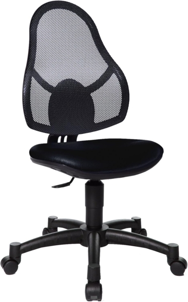 Topstar Open Art Junior, Schreibtischstuhl für Kinder und Jugendliche, Bezugsstoff, schwarz & 6991 Rollenset, Hartbodenrollen für Bürostuhl, Rollenset = 5 Rollen für Schreibtischstuhl, schwarz Bild 3