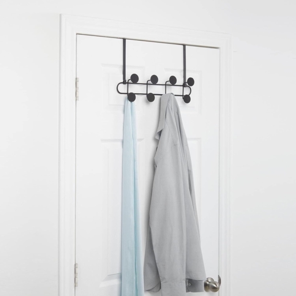 Umbra 318248-038 Yook stylische Türgar-/ Wandgarderobe, Türhalterung abnehmbar mit 8 Haken, schwarz Bild 3