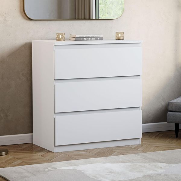 Vida Designs Kommode Denver, Weiß, 3 Drawer