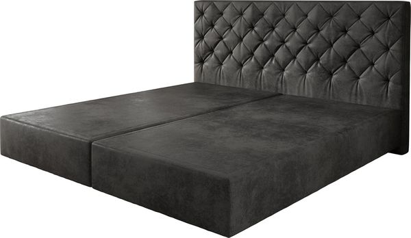 Boxspringgestell Dream-Great Mikrofaser Anthrazit Vintage 200x200 cm