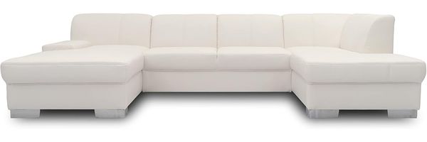 DOMO collection Star Wohnlandschaft, U-Form, Polstergarnitur, Sofa, Couch 150 x 304 x 150 cm in Kunstleder weiß