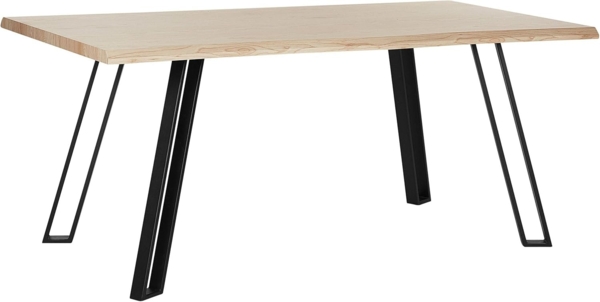 Esstisch heller Holzfarbton / schwarz 180x90 cm GRAHAM