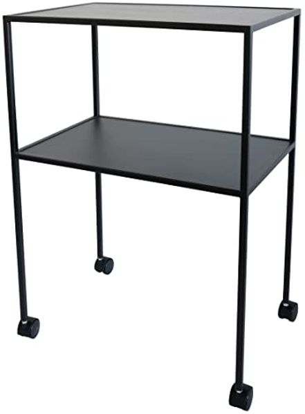 Spinder Trolly: Minimalistischer Stahl-Serviertisch, Schwarz, Mobil