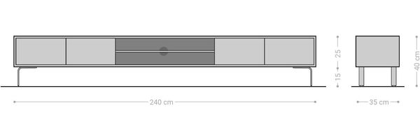 Lowboard Fevo Akazie 2400 Braun Mit L-Fuß 4 Bild 8
