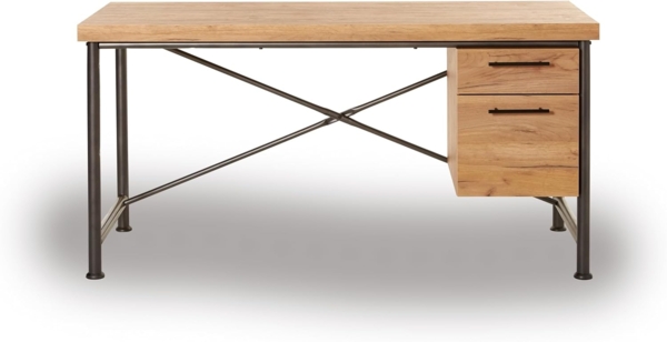 Jahnke Schreibtisch CRAFT, Schreibtisch im Industrie-Design, wechselseitig montierbar