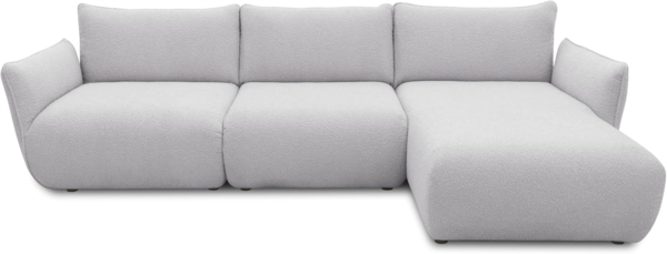DOMO. collection Ecksofa 800 022, Modulsofa in L-Form mit Taschenfederkern und attraktiver Biese-Naht, Sofa, Polsterecke, Eckcouch 276 x 168 x 79 cm (BxTxH), hellgrau