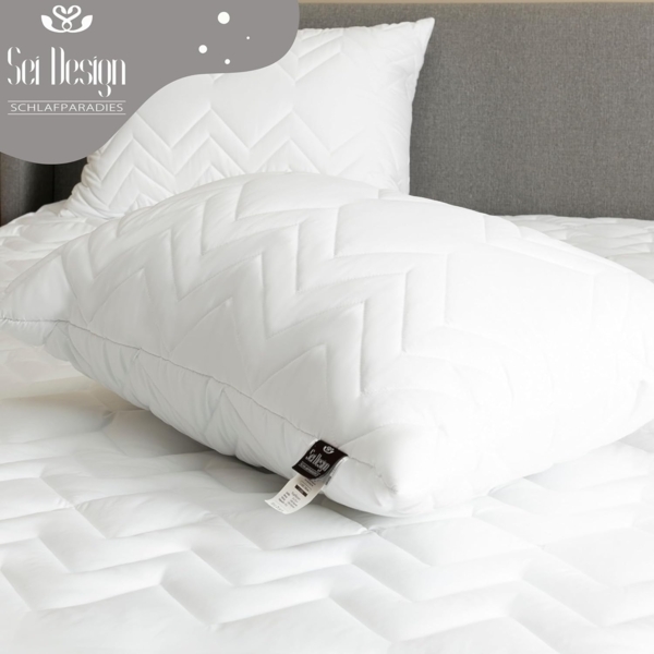 SEI Design Microfaserkissen Kopfkissen Kissen Zierkissen Sofakissen Nackenstützkissen 50x70, Füllung: 100% Mikrofaser, Seitenschläfer, Rückenschläfer, Bauchschläfer, 2-er SET, Schlafkissen gesteppt mit Reißverschluss Kochfest 95° Bild 7