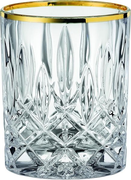 Nachtmann Whiskybecher 2er Set Noblesse Gold, Whisky Tumbler, Kristallglas, Klar / Gold, 295 ml, 104025