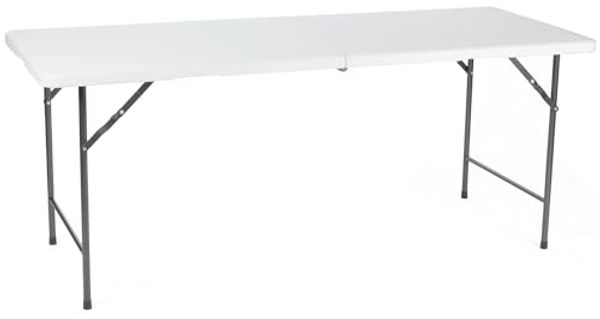 Robuster und stabiler Gartentisch aus Kunststoff mit Stahlgestell