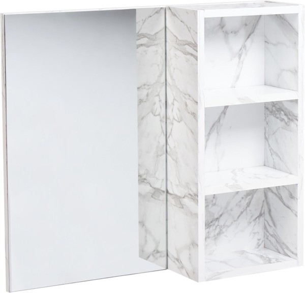 Bad-Spiegelschrank JOINVILLE 60 cm 54 cm Weißer Marmor