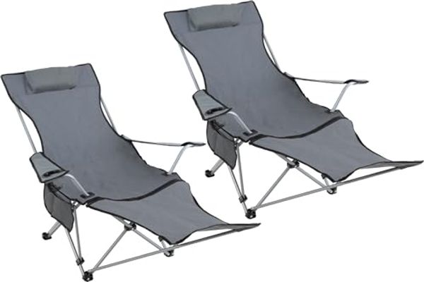 Stagecaptain Campingstuhl CSF-600 MKII Nick Campingsessel mit Fußstütze - Superbequem (2 St), Gartenstuhl faltbar, Anglerstuhl, Faltstuhl, Strandstuhl inkl. Tasche
