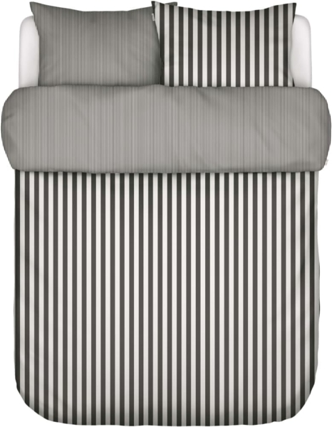 Marc O Polo Mako-Satin Bettwäsche Classic Stripe|155x220 cm + 80x80 cm| anthracite