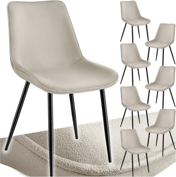 tectake Esszimmerstuhl Monroe (8er Set, 8 St), Gepolstert