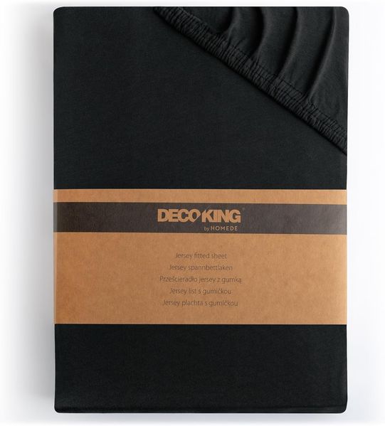DecoKing Spannbettlaken 80x200 90x200 cm 100% gekämmte Baumwolle Schwarz Spannbetttücher Jersey Boxspringbett Amber 80x200 90x200