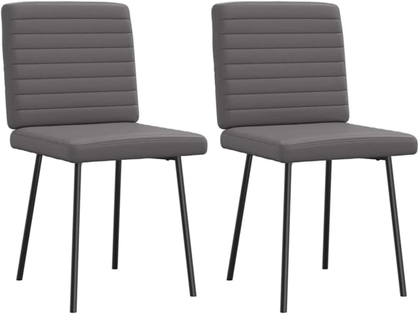 vidaXL Esszimmerstühle 2 Stk. Grau Kunstleder 4101168