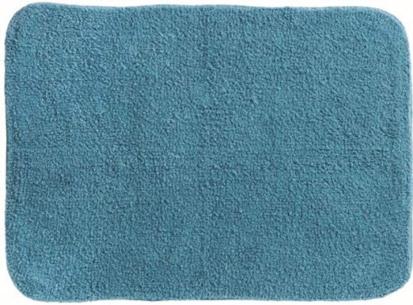 Spirella Badteppich Badematte Duschvorleger CAMPUS 100% Baumwolle Hochflor | flauschig | rutschhemmend | geeignet für Fußbodenheizung | 50x70 cm | Petrol