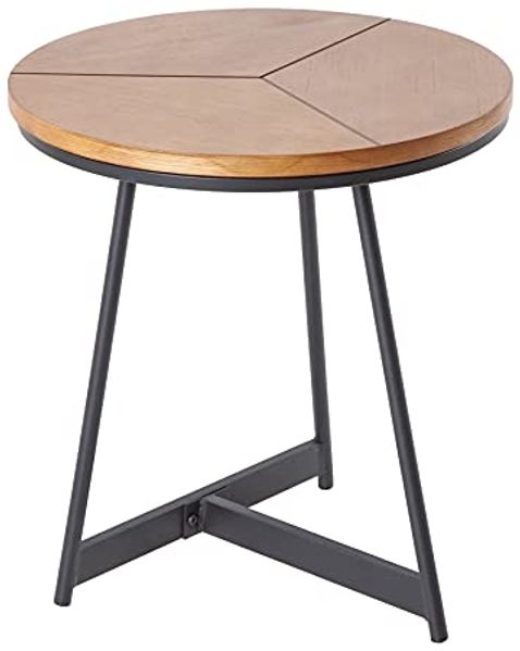 riess-ambiente Beistelltisch OAK ELEGANCE Ø45cm natur / schwarz (Einzelartikel, 1-St), Wohnzimmer · Eiche-Design · Metall · rund · Schlafzimmer