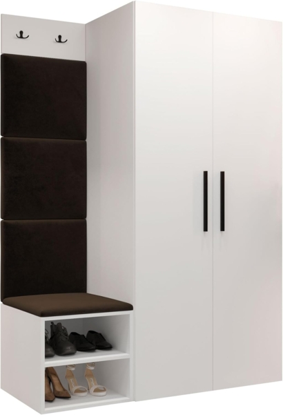 Garderoben-Set Mapreni IV (Farbe: Weiß, Manila 04)