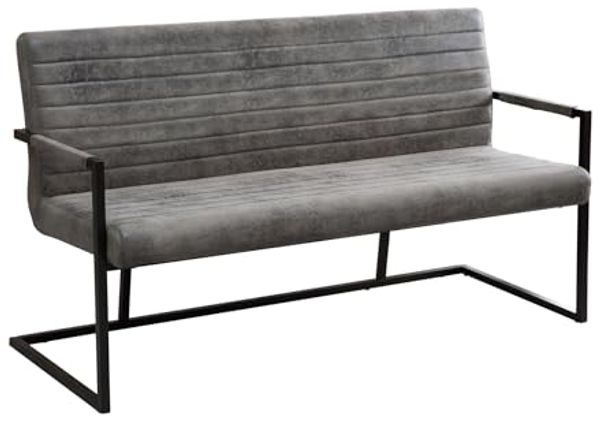 riess-ambiente Sitzbank LOFT 160cm vintage grau, mit Microfaser-Bezug