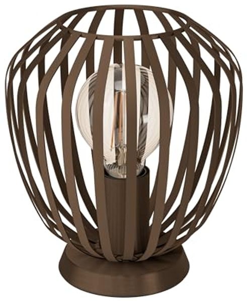 EGLO ESPINAL Tischlampe Bronze mit Holzschirm