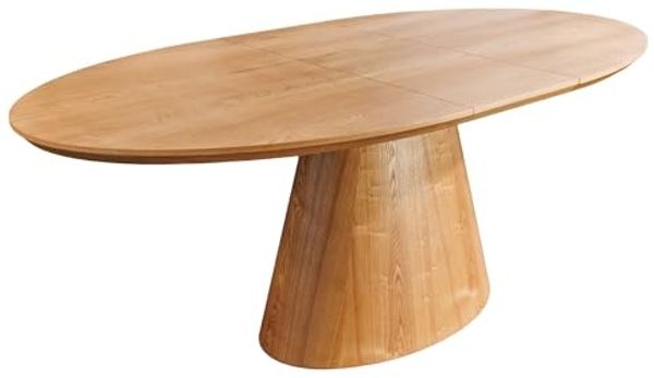 riess-ambiente Esstisch UNIQUE 160-200cm natur - Eichenholz, Säulenfuß, ausziehbar, 8 Personen (Einzelartikel, 1-St), Verlängerbarer Konferenztisch - ideal für Wohn-, Esszimmer und Küche
