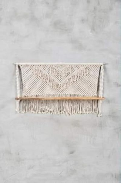 carla&marge Boho Wandregal im Makrame Look aus Holz
