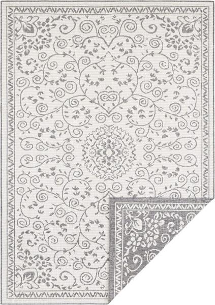 In- & Outdoor Wendeteppich Leyte Grau Creme - 200x290x0,5cm