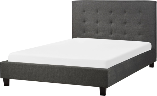 Polsterbett dunkelgrau Lattenrost 140x200 cm LA ROCHELLE