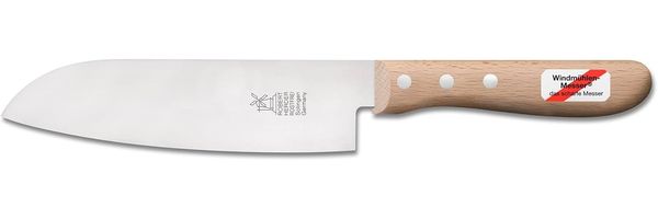 Windmühlenmesser Buchenholz Santokumesser 16,5 cm