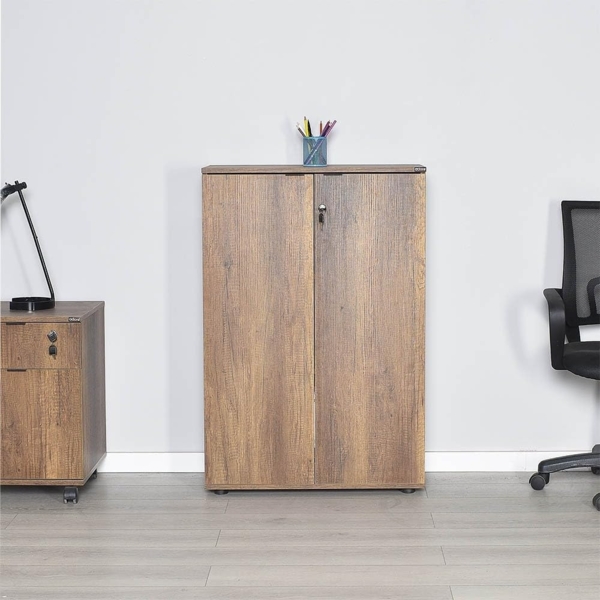 Stylish Bookshelf, Oslo & Walnut, 72 x 34 x 109 cm | 100% Melamine Coated Particle Board, 16 mm Thickness | Perfect for Modern Home & Office Decor