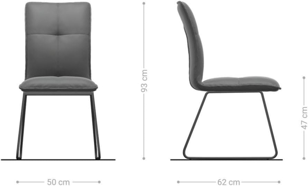 Esszimmerstuhl Maddy-Flex Mikrofaser Taupe Vintage Kufengestell Edelstahl Bild 2