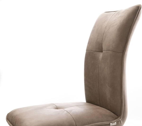 Esszimmerstuhl Maddy-Flex Mikrofaser Taupe Vintage Kufengestell Edelstahl Bild 6