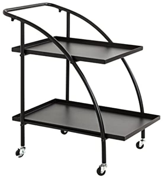 HAKU Möbel Servierwagen, Metall, schwarz, B 68 x T 42 x H 71 cm