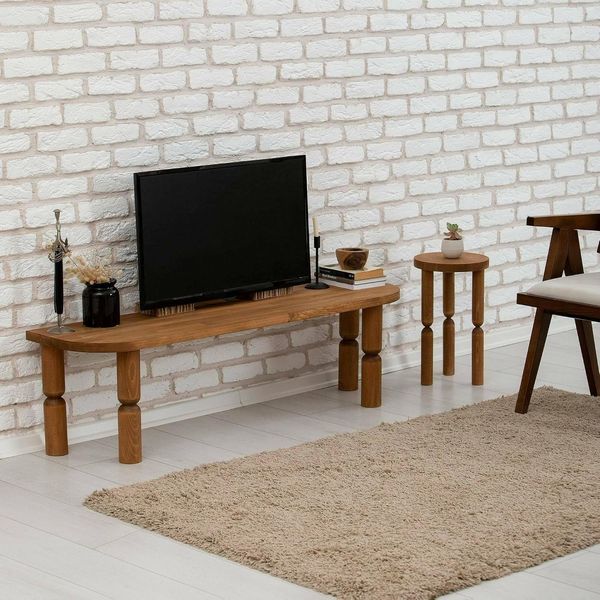 Dmora TV-Ständer Ceres 140 x 35 x 40h cm Braun, EIN Regal