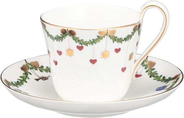 Royal Copenhagen Starfluted Christmas Morgen Ober & Untertasse