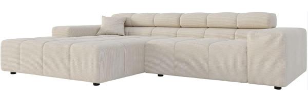 Ecksofa Phia 280x180 cm Cord Beige Recamiere links