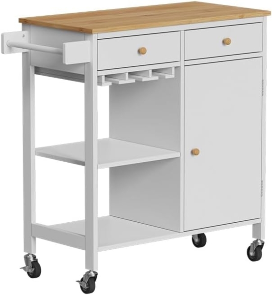 Küchenwagen Trayz Weiß 89 x 87 cm mit Rollen Vicco