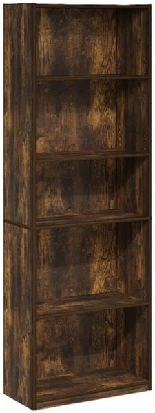 Furinno Gehry 5-stufiges Bücherregal mit verstellbaren Regalen, Bernsteinkiefer