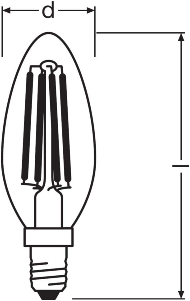 OSRAM STAR+ Filament LED Lampe mit E14 Sockel, Warmweiss (2700K) oder Kaltweiss (4000K) per Klick einstellbar, Active & Relax, Kerzenform, 4W, Ersatz für 40W-Glühbirne, 4er-Pack Bild 8