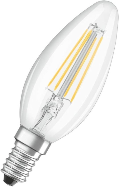 OSRAM STAR+ Filament LED Lampe mit E14 Sockel, Warmweiss (2700K) oder Kaltweiss (4000K) per Klick einstellbar, Active & Relax, Kerzenform, 4W, Ersatz für 40W-Glühbirne, 4er-Pack Bild 3
