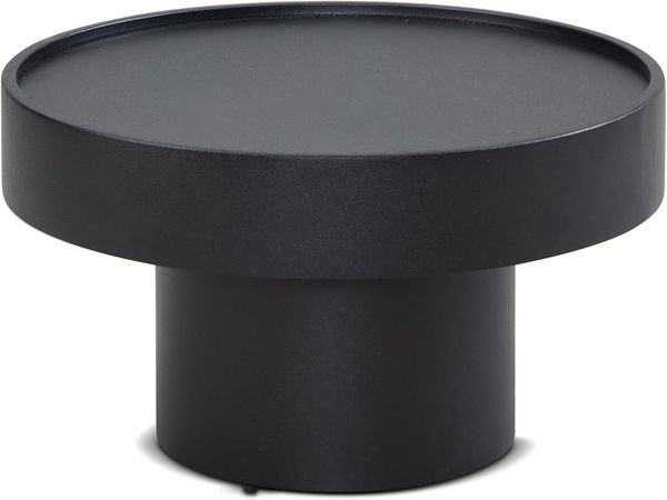 Couchtisch Pilzform Metall Schwarz 60x60x36 cm Wohnzimmertisch Rund
