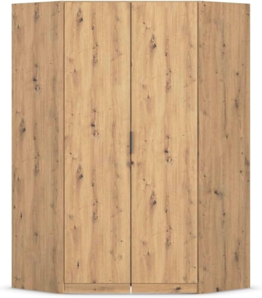 Rauch Möbel Lagoa, Kleiderschrank, Eckschrank, Garderobe für Schlafzimmer, Kinderzimmer, Jugendzimmer 2-türig, Farbe Eiche Artisan, Holz, Breite 117