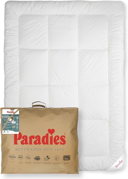 Paradies Kunstfaserbettdecke Avera Bio, Füllung: 80% Polyester, 20% Lyocell, Bezug: 100% Baumwolle kbA, atmungsaktive, wärmende Lyocell Winterdecke