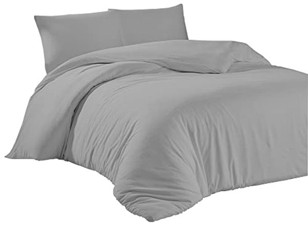 livessa Bettwäsche 200x220 3teilig Baumwolle - Bettwäsche mit Reißverschluss: Bettbezug 200x220 cm + 2er Set Kissenbezug 80x80 cm, Oeko-Tex Zertifiziert, aus%100 Baumwolle Jersey (140 g/qm)