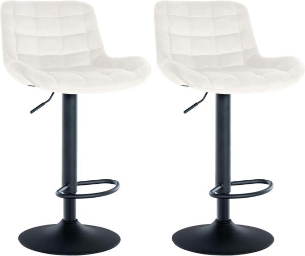 2er Set Barhocker Tover Samt (Farbe: creme)